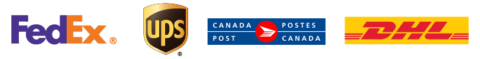 Delivery partners: FedEx, UPS, Canada Post and DHL